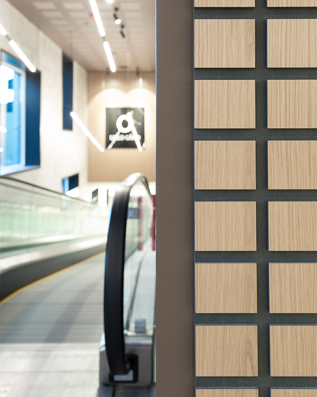 Milled Wood Panels in Shopping Center Gustafs Scandinavia