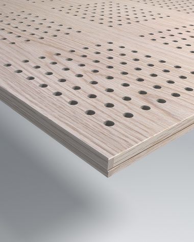 acoustic wood panel with perforation