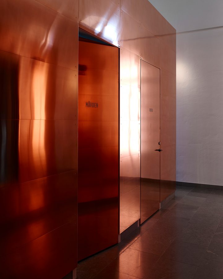 Copper Laminated Wall Panels in Office Gustafs Scandinavia