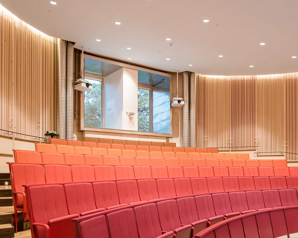 Interior design in university lecture hall