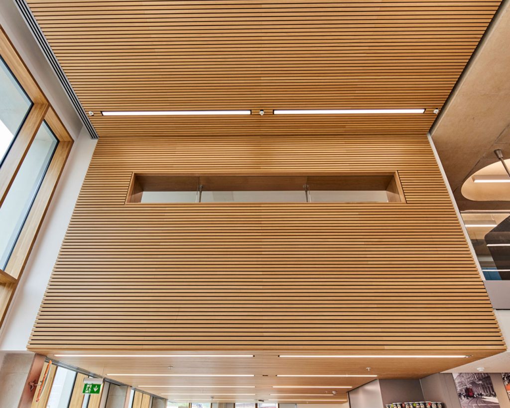 Library interior acoustic cladding