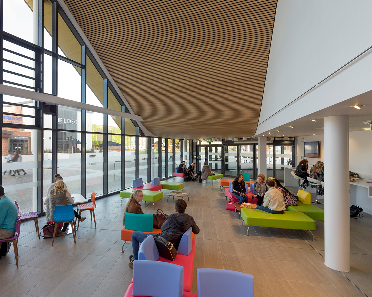 Sloping Slat Wall In University Building Gustafs Scandinavia