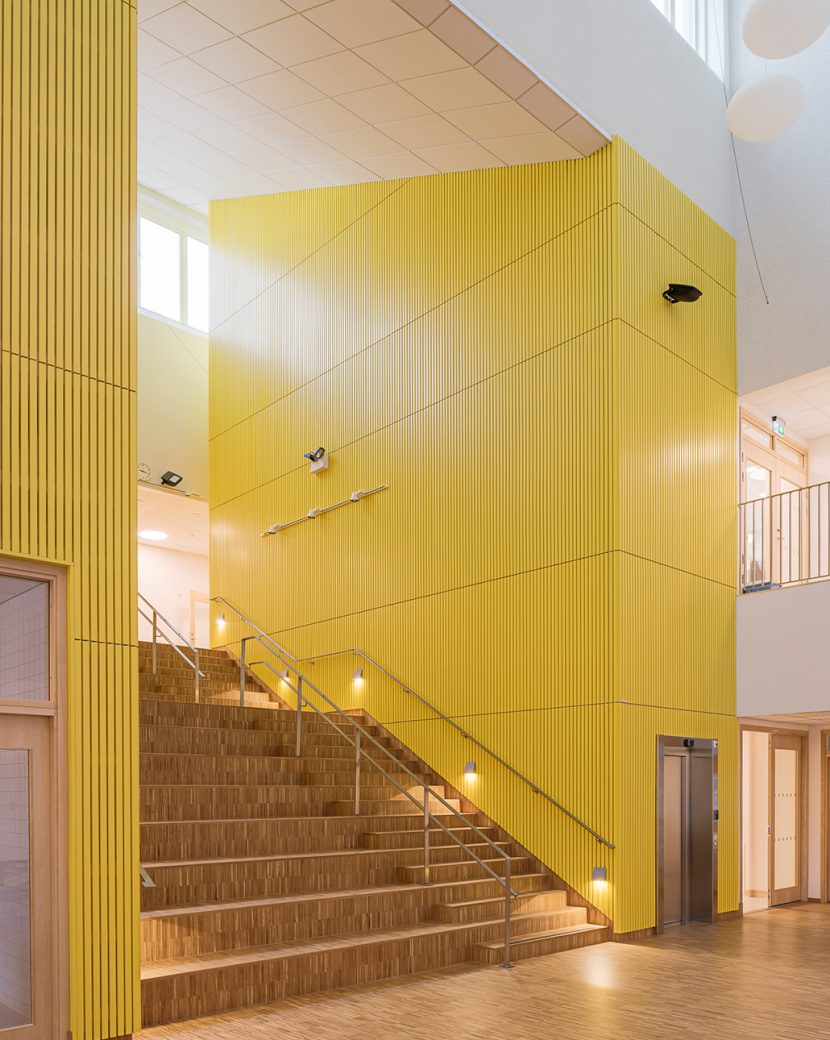 Coloured Wall Slats in School Gustafs Scandinavia
