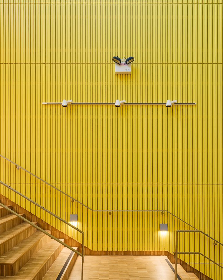 Coloured Wall Slats in School Gustafs Scandinavia