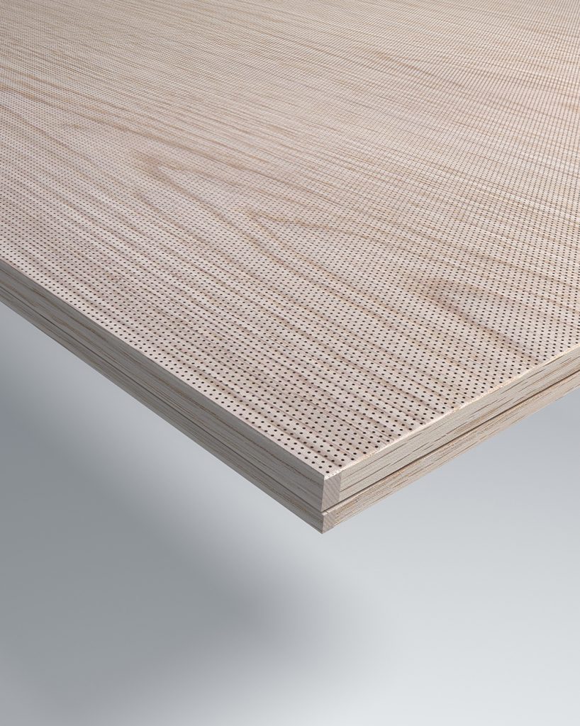 Micro perforated acoustic wood panel, Gustafs Nano