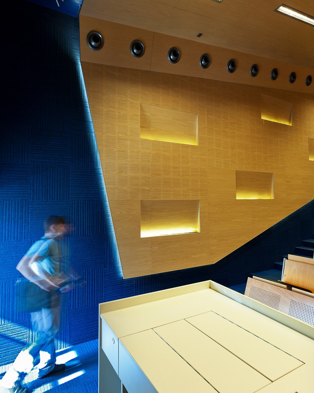 Acoustic wood wall panels with perforation