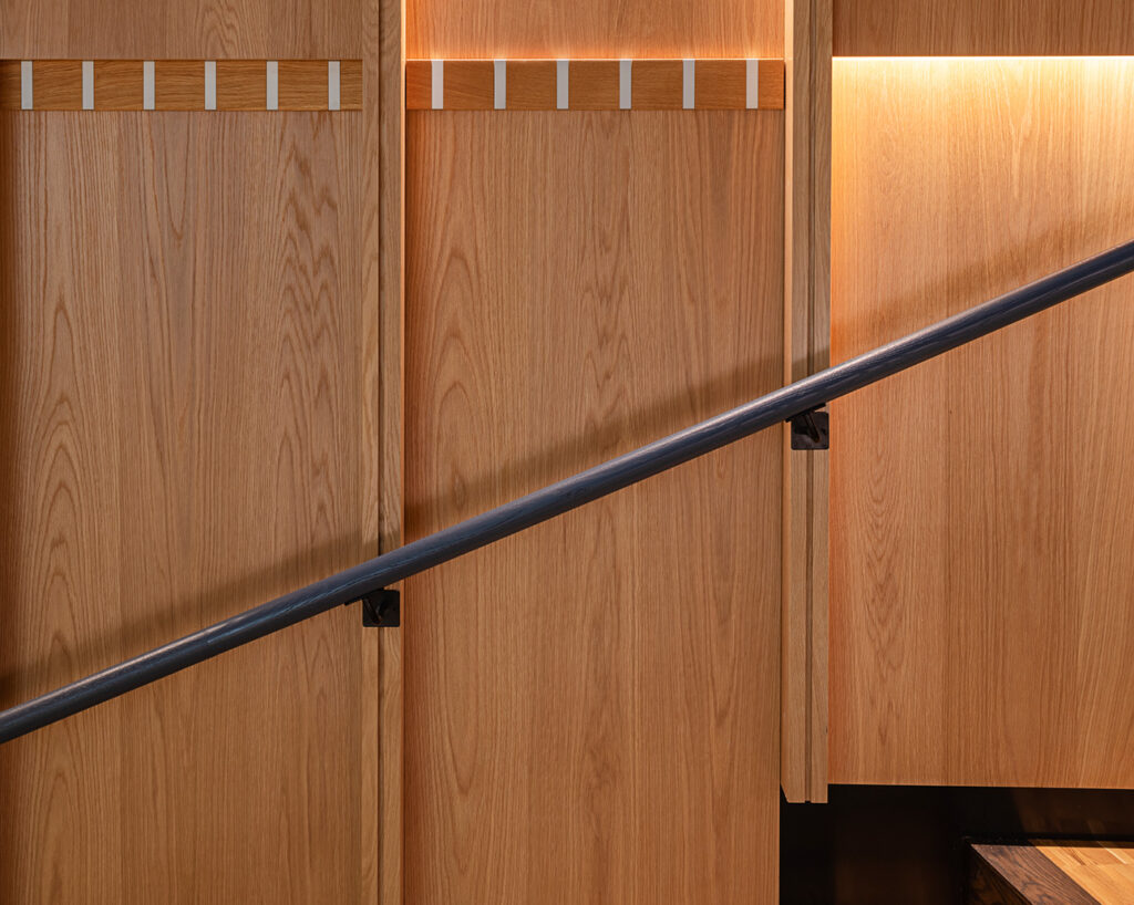 Detail image of panels with integrated lighting