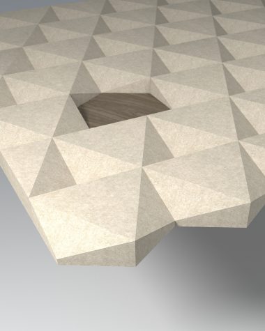 Acoustic hex tile to create acoustic wall. panels