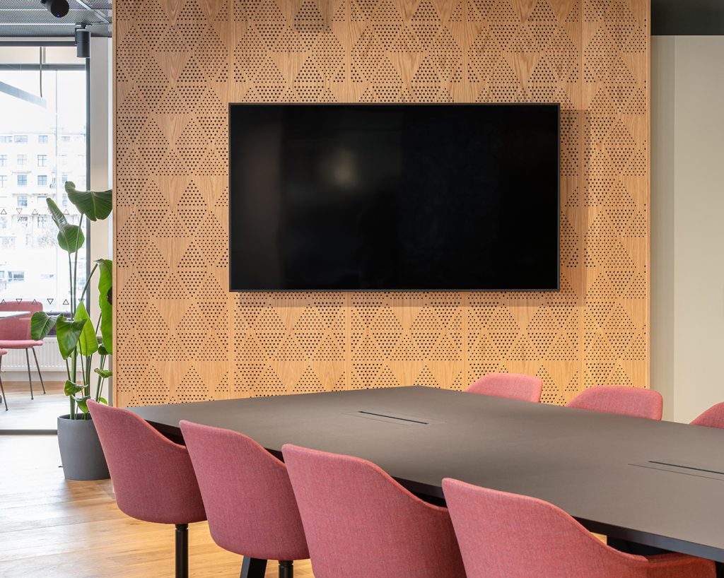 Bespoke panels in conference room