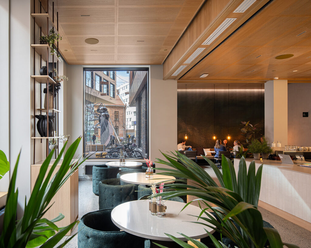 Large window and ceiling panels