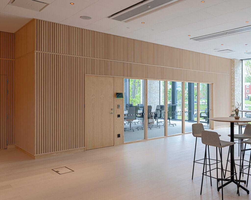 Linear ribs in ash at office