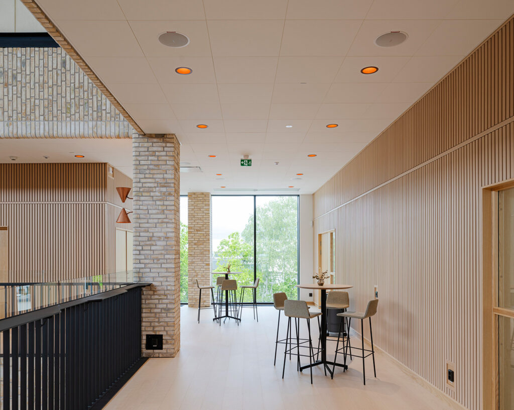 Linear Ribs in ash on mezzanine
