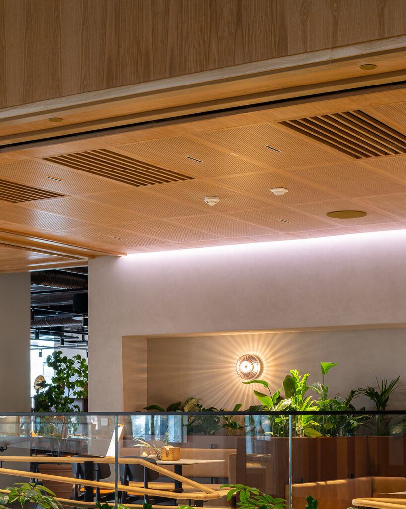 Restaurant ceiling panels and grilles