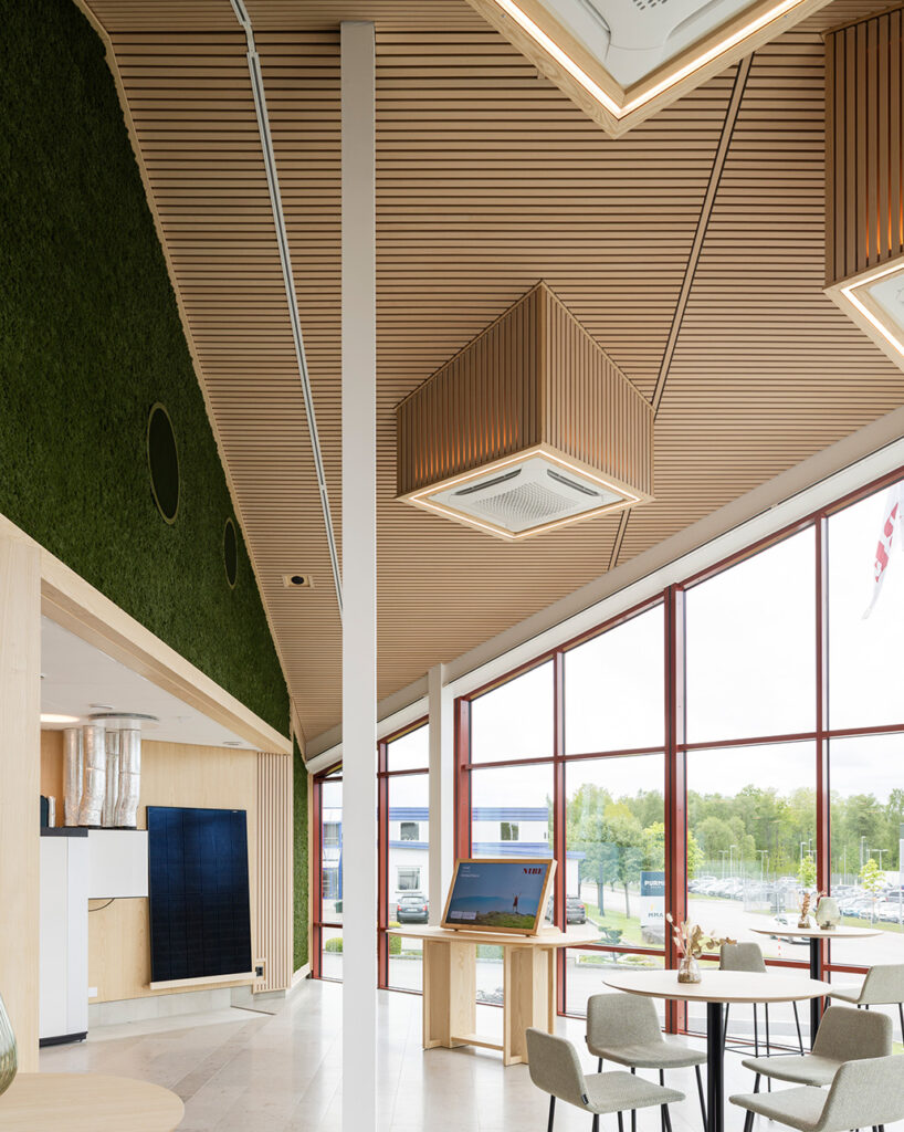Slatted ceiling at NIBE World of Energy