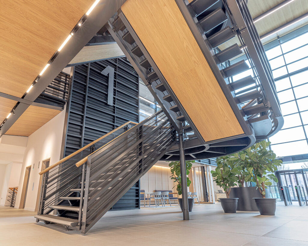 Staircase and ceiling panels