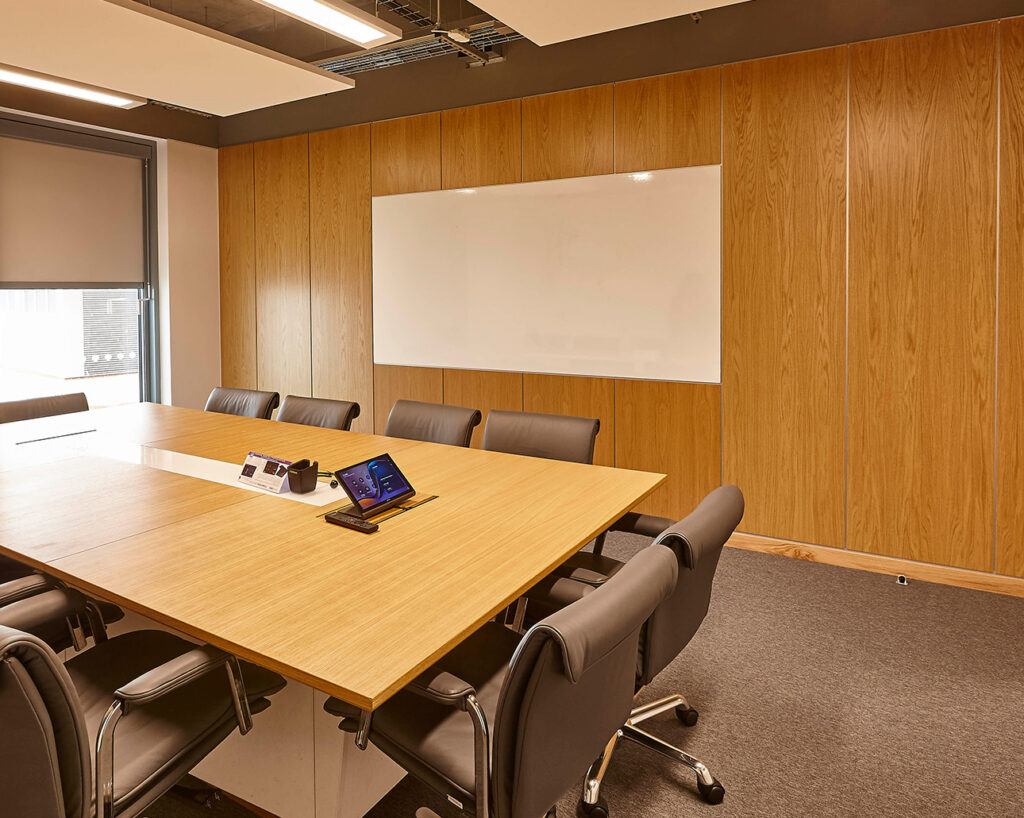 Oak panels in meeting room