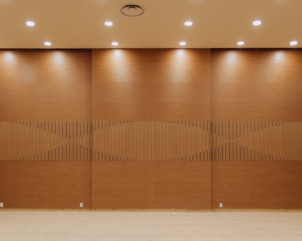 Cherry veneered stage