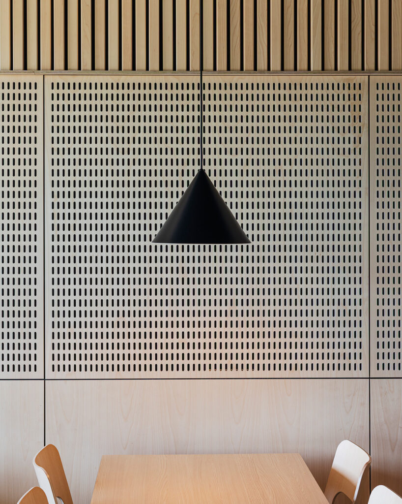 Perforated panels and ribs in birch