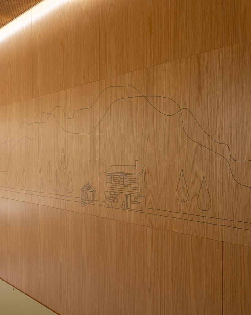 Cabin print on wall panels