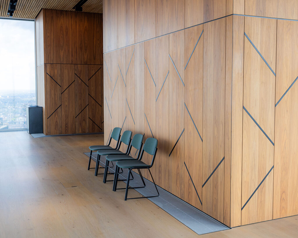 Walnut panelled walls