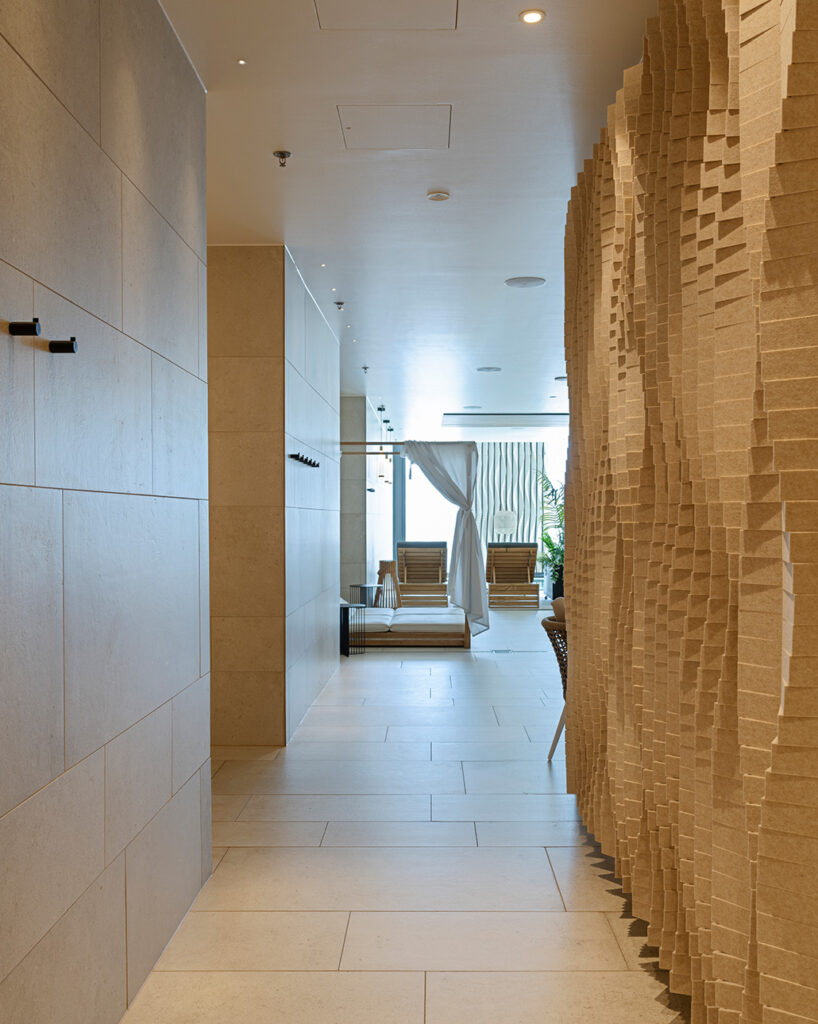 Corridor with Feltfon DNA on wall