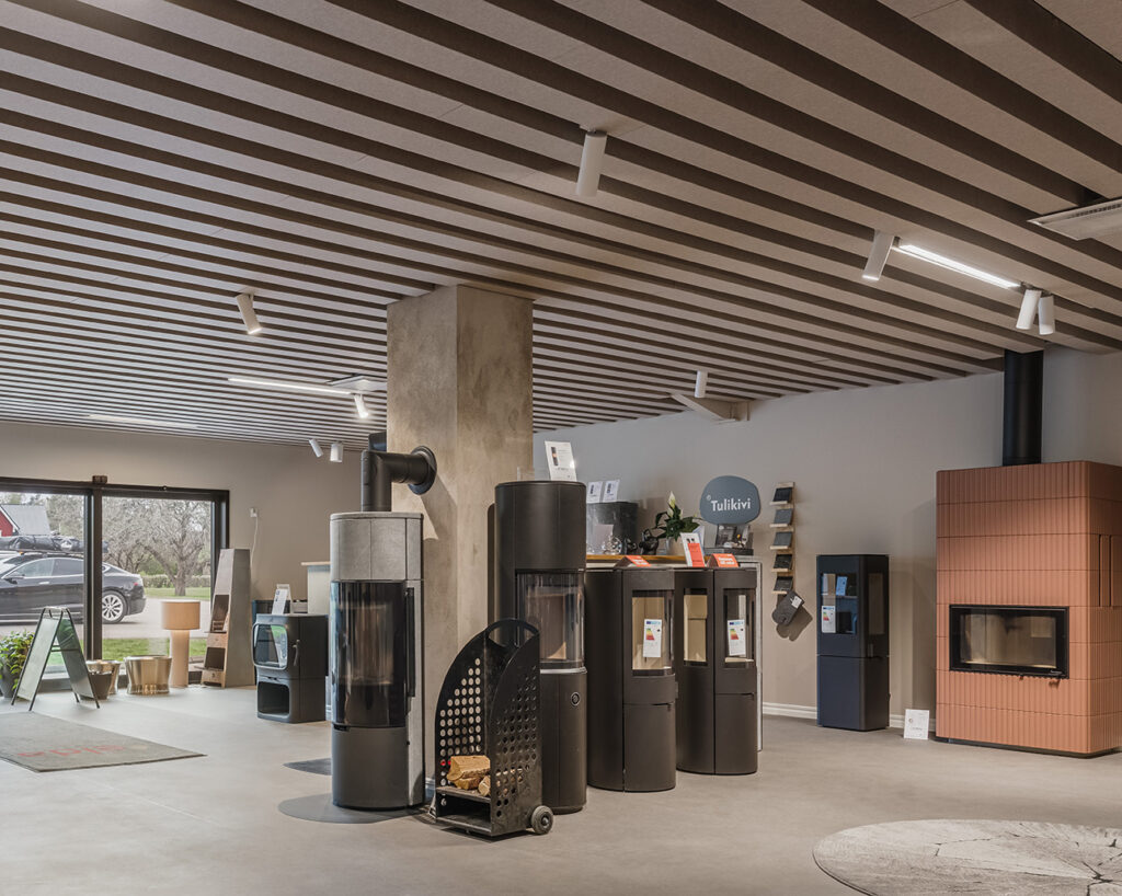 Stoves in store with Feltfon ceiling